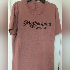 Mom Culture 'Motherhood Winging It' Short Sleeve Tee - Pink